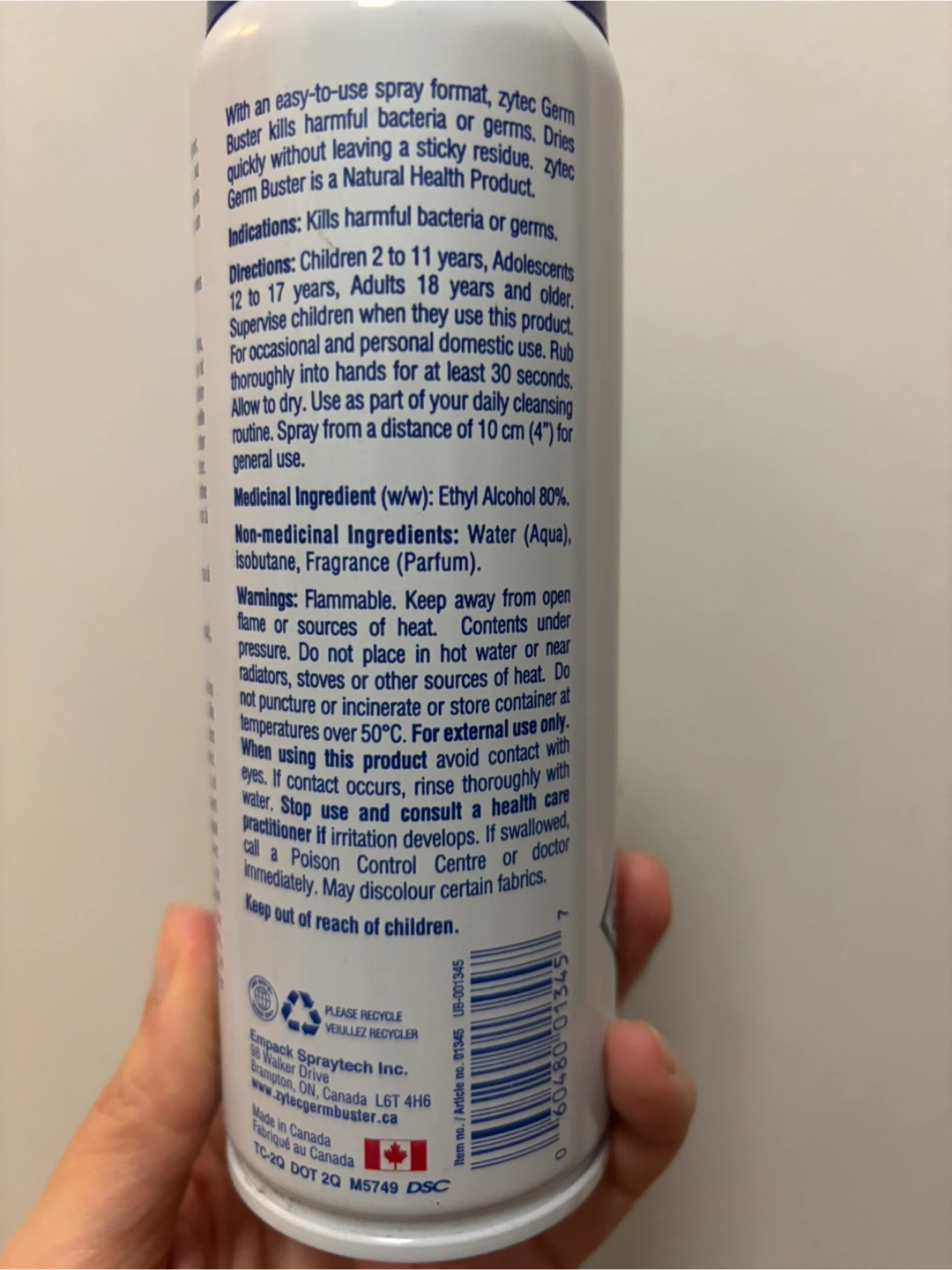 Hand Sanitizer Spray - 80% Alcohol - 250 ml - photo 2