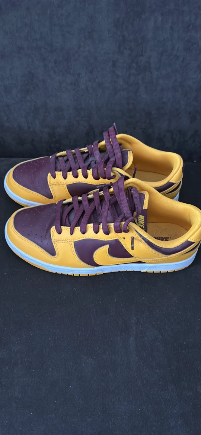 Nike Dunk Low Burgundy Gold Sneakers