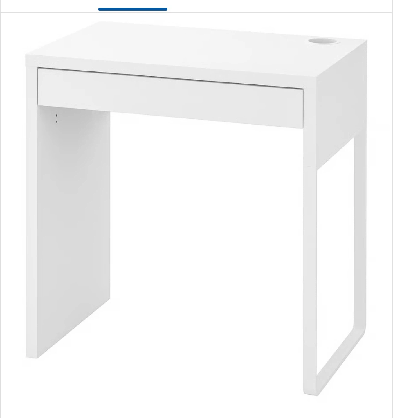 White IKEA MICKE Desk with Drawer - photo 2