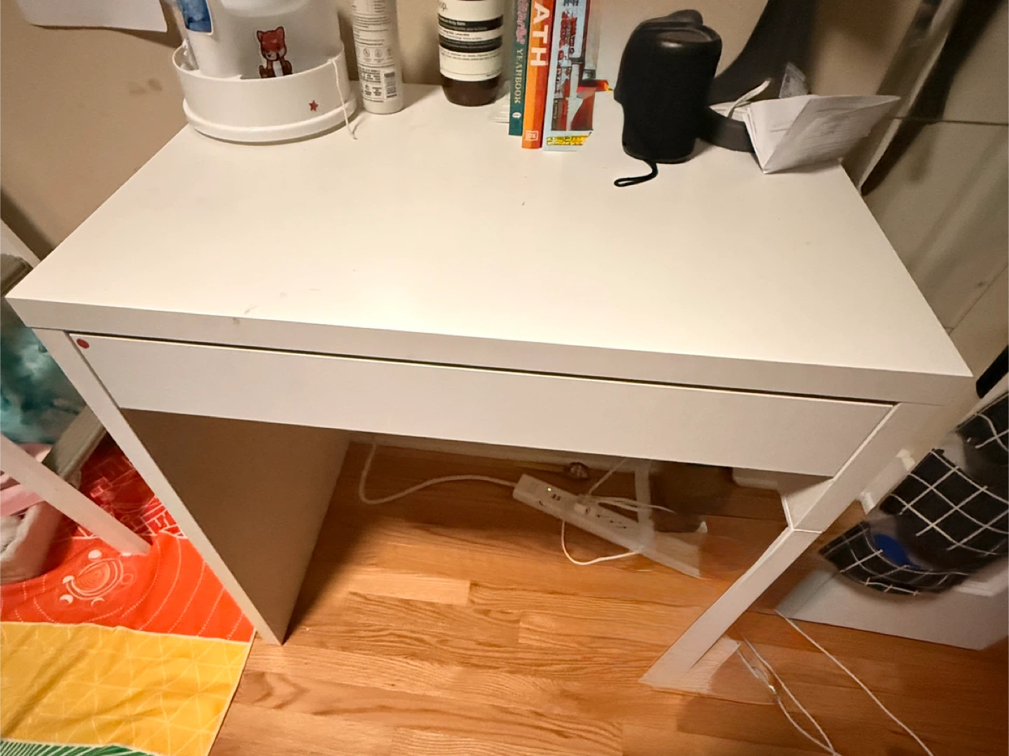 White IKEA MICKE Desk with Drawer - photo 5
