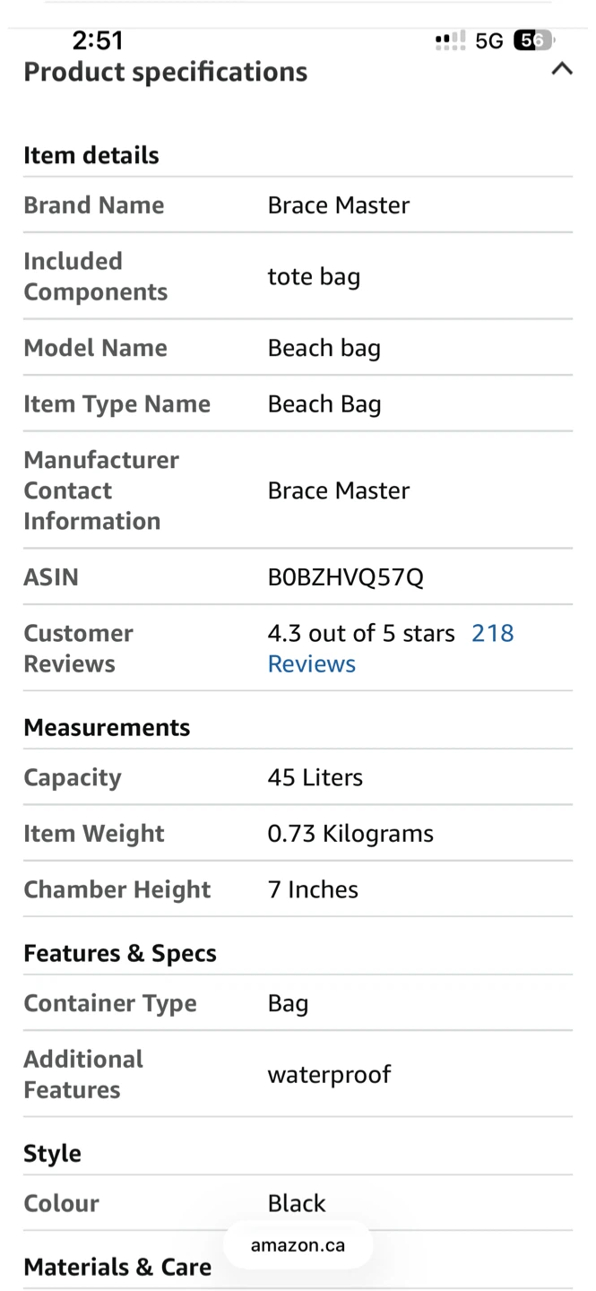 New Brace Master Beach Tote Bag with Detachable Insulated Cooler - photo 4