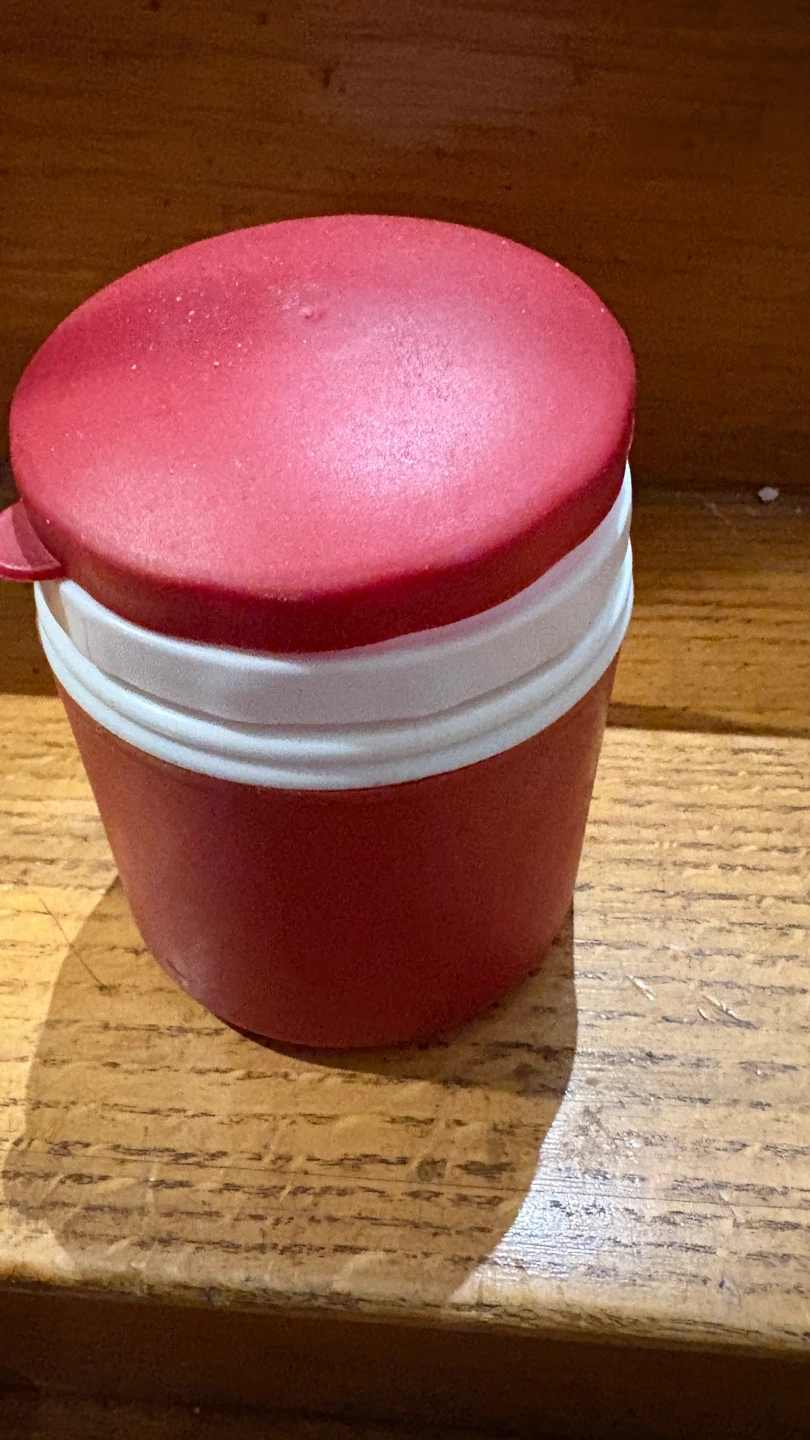 Red and White Storage Container