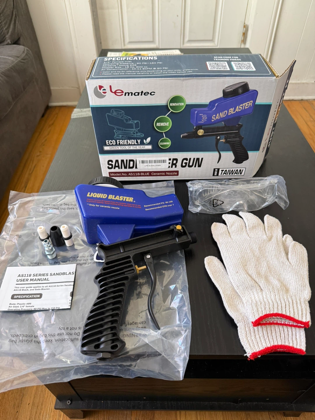 Lematec Sand Blaster Gun AS118-BLACK Steel Nozzle - photo 2