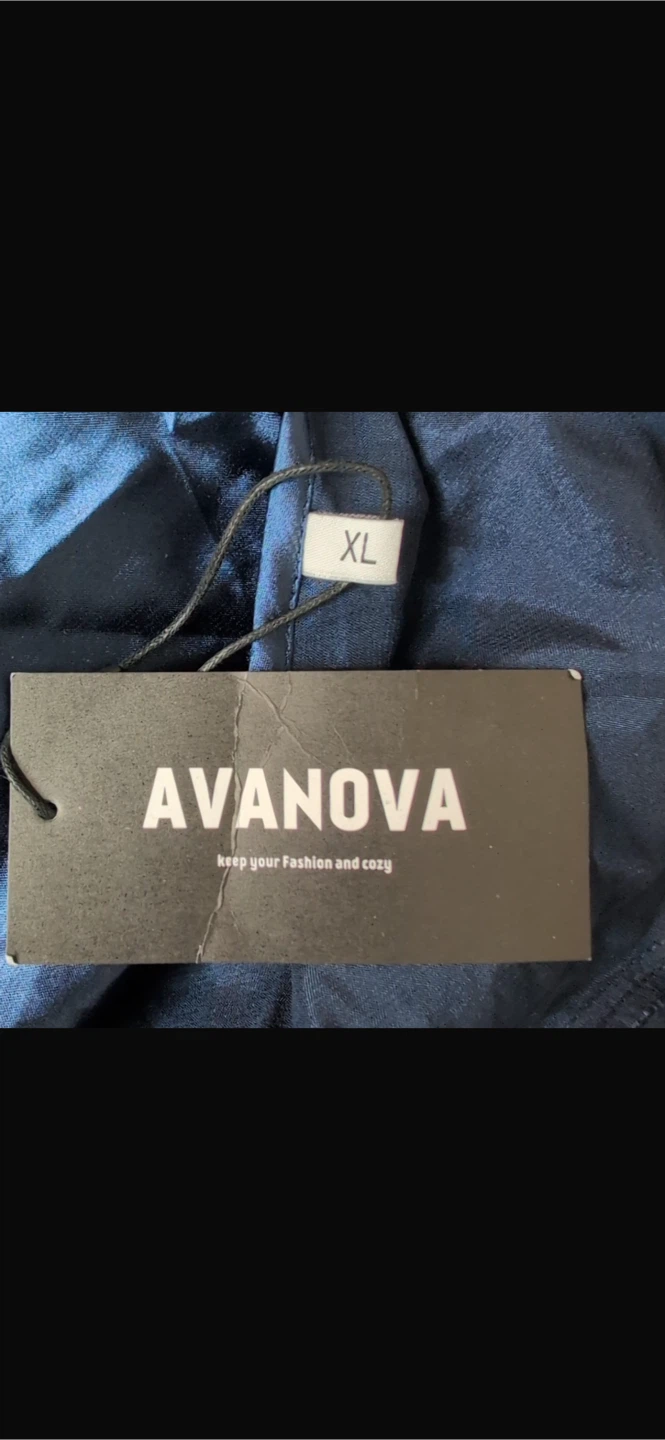NEW! AVANOVA Navy Blue Satin Wrap Blouse XL - photo 4