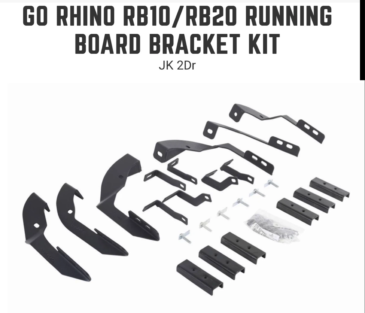 RB10/RB20 Running Board Bracket Kit for Jeep Wrangler JK 2DR - photo 3