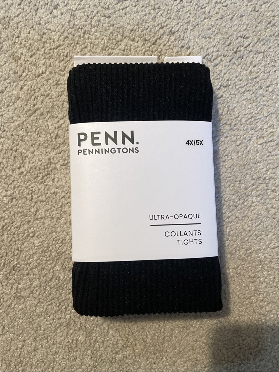 PENN. Penningtons Ultra-Opaque Tights 4X/5X Black
