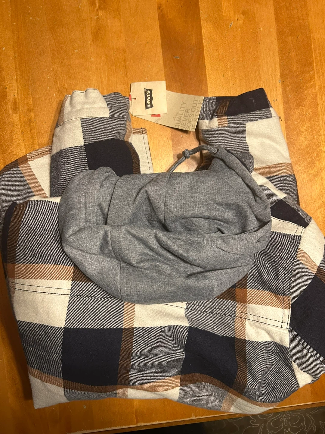 Levi's Sherpa Lined Flannel Shirt Jacket with Hood