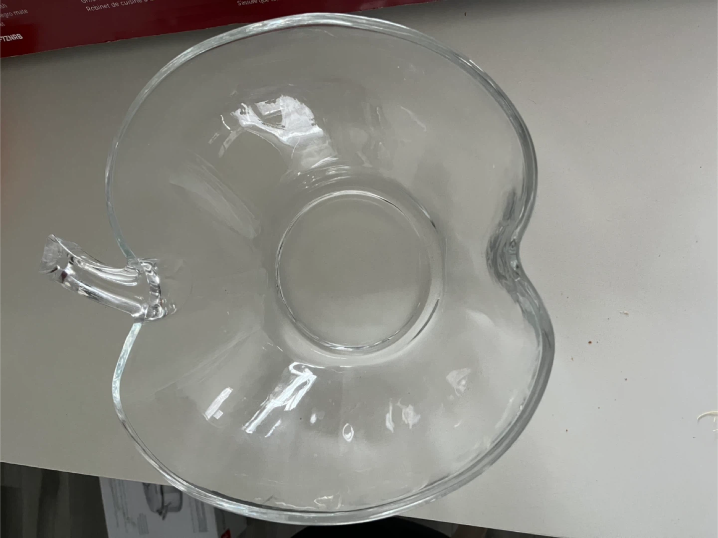 Clear Glass Apple-Shaped Serving Bowl with Handle