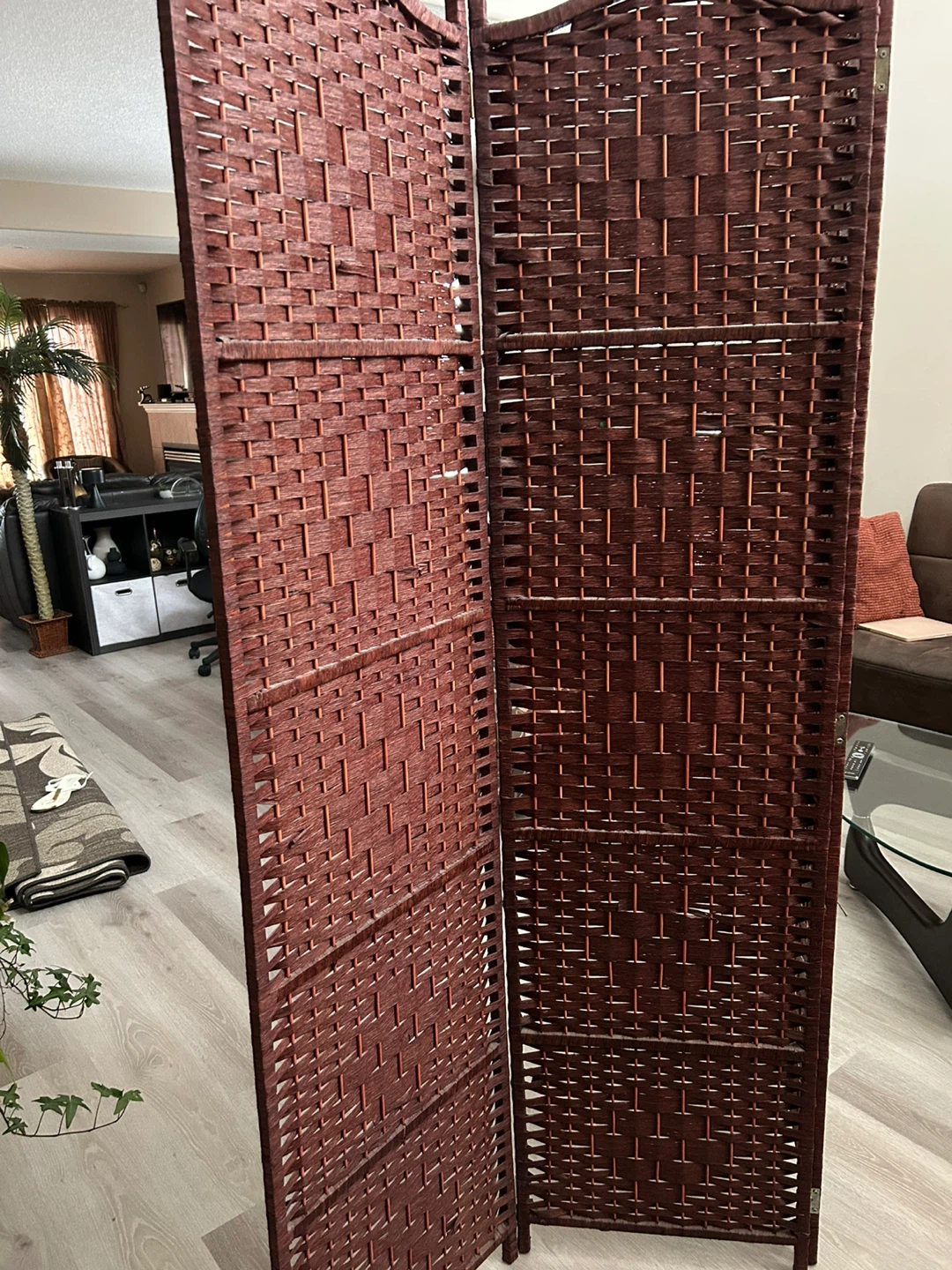 3-Panel Woven Room Divider Screen - photo 2