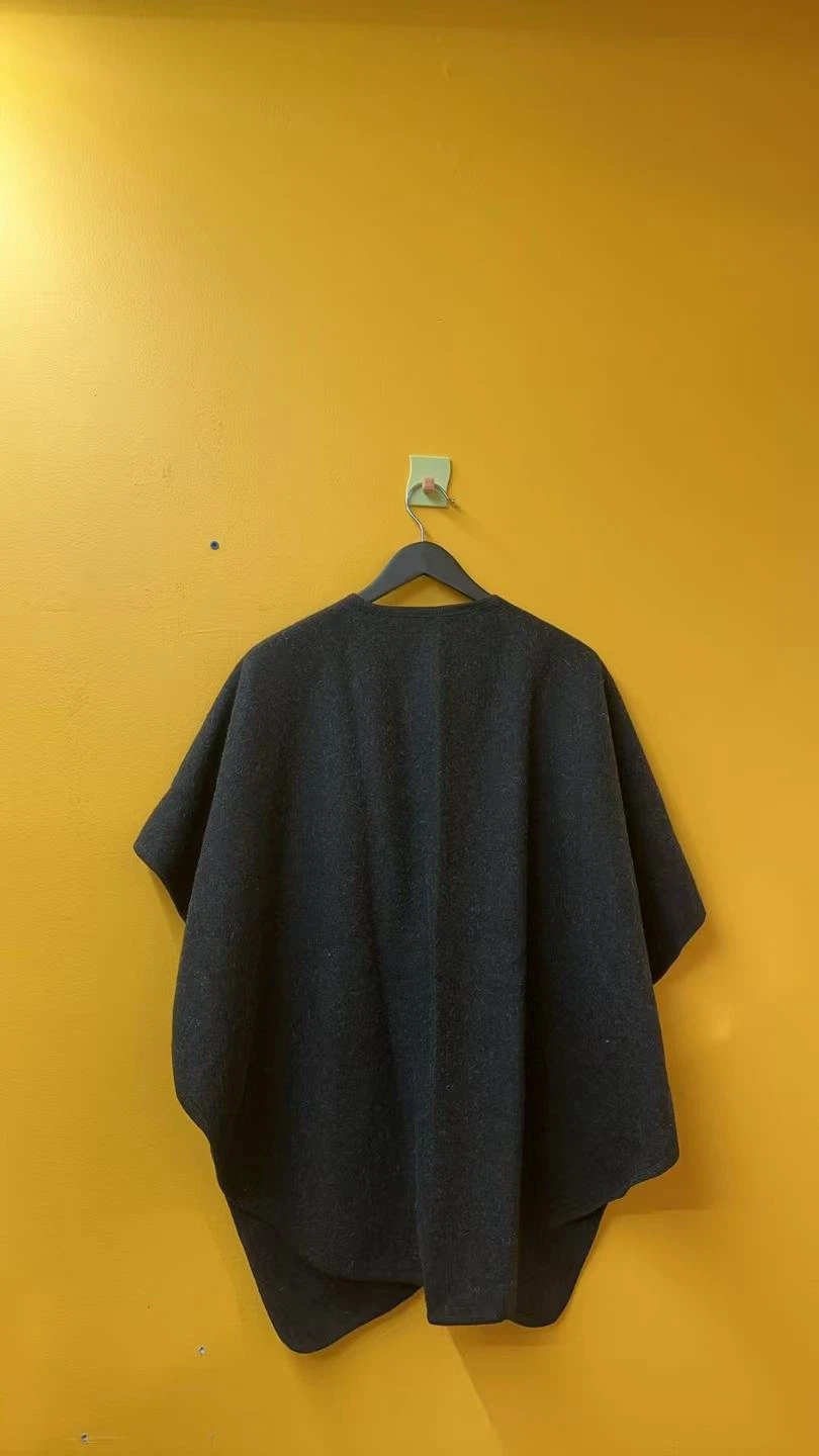 Women's Grey Wool Blend Cape Shawl - photo 3