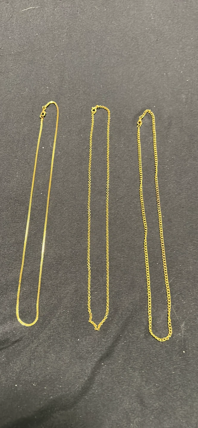 Set of 3 Gold Necklaces 14k Gold plated