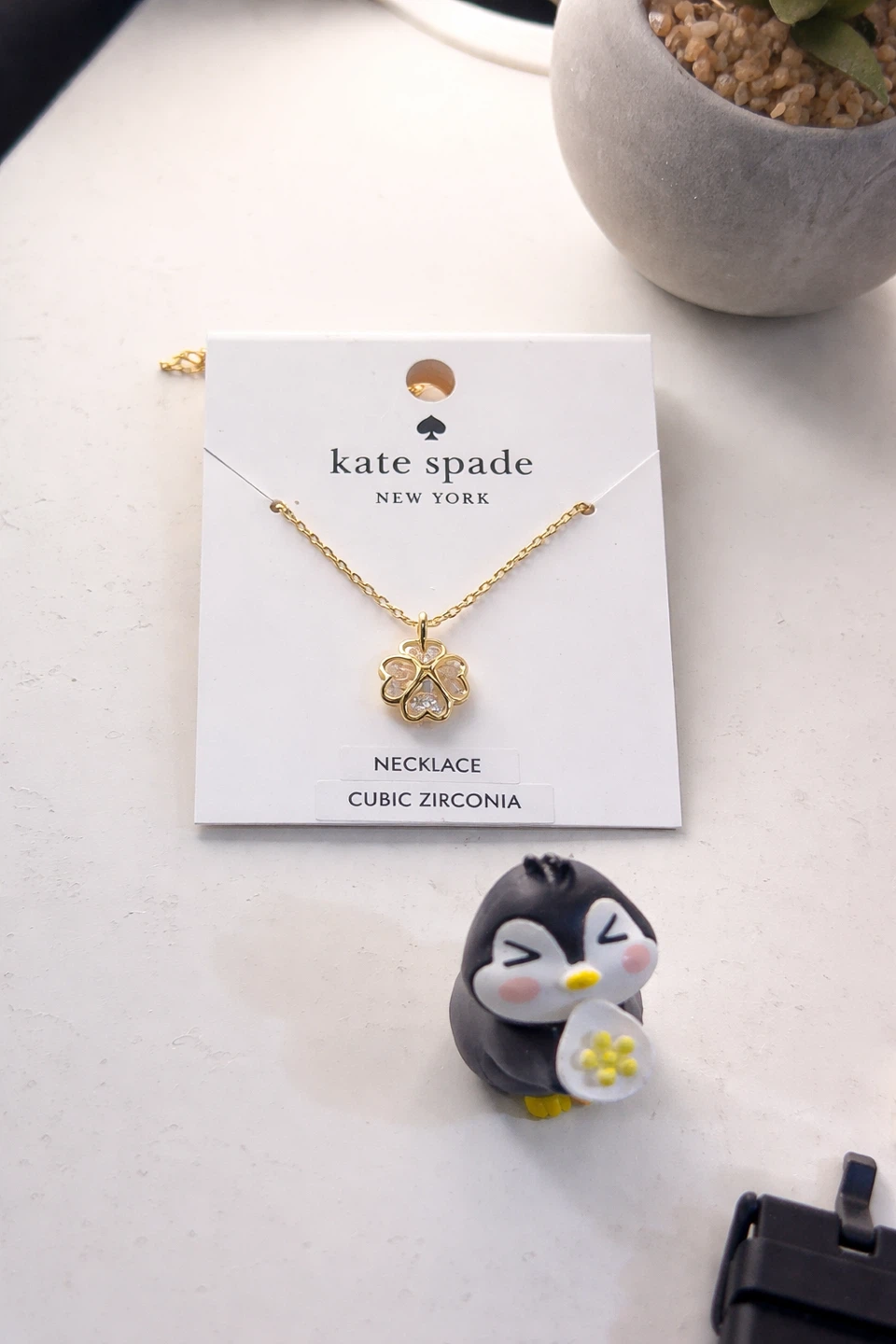 Kate Spade Cubic Zirconia Clover Necklace