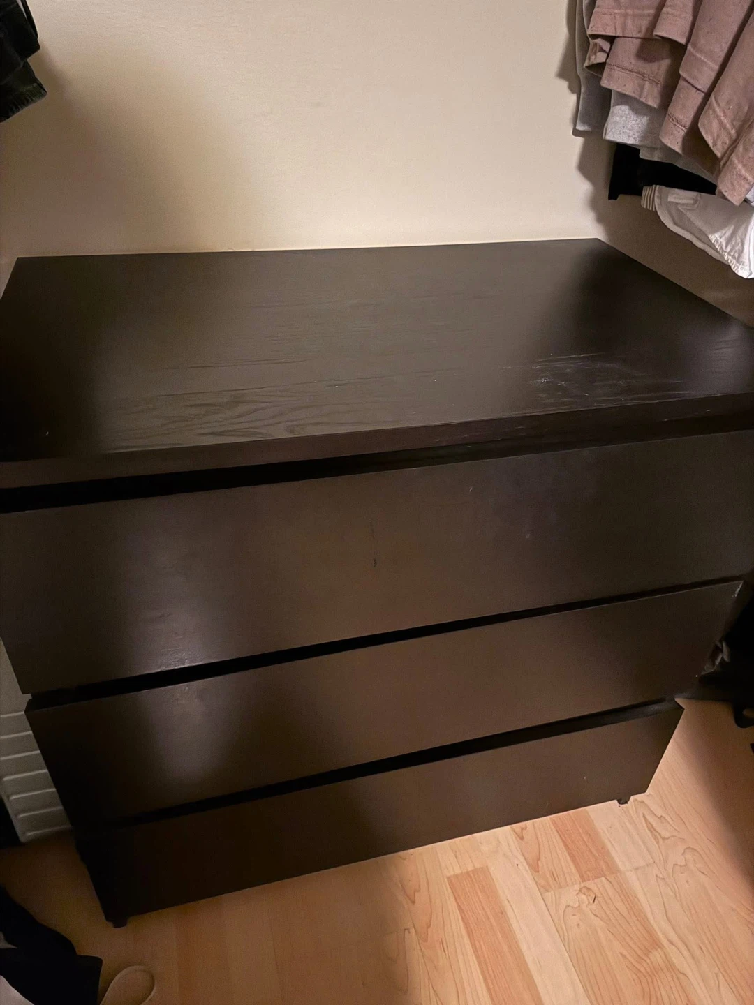 IKEA MALM 3-Drawer Dresser - Black-Brown