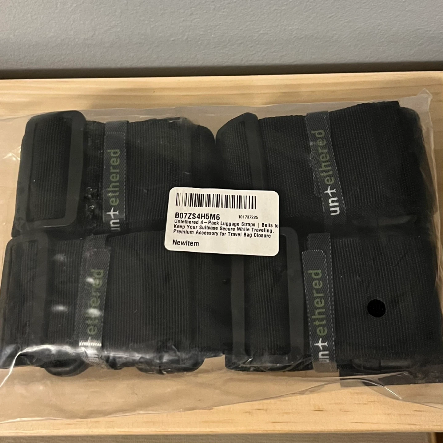 4 black luggage straps - photo 2