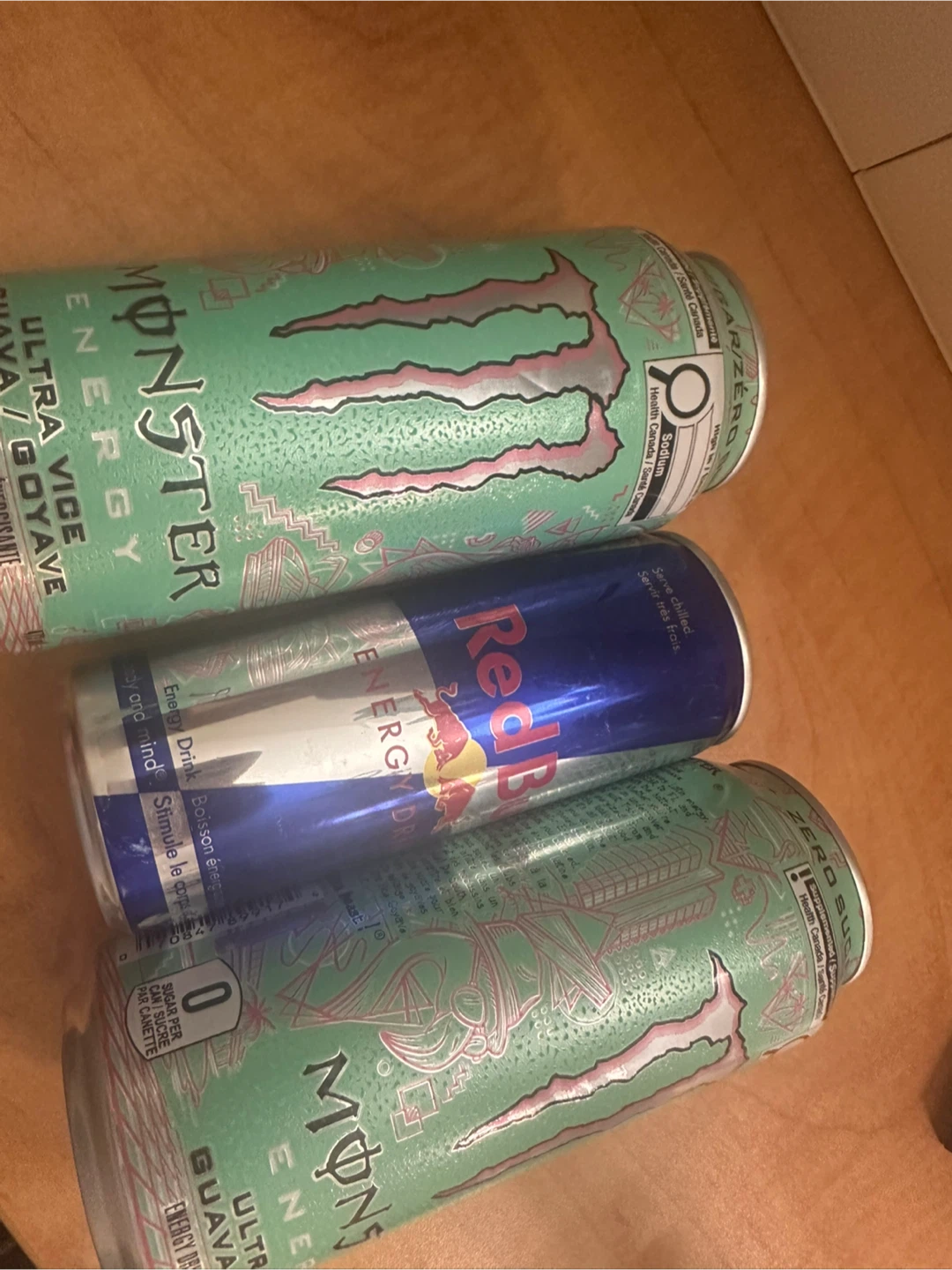 Monster Energy Ultra Vice guava  & Red Bull Energy Drink