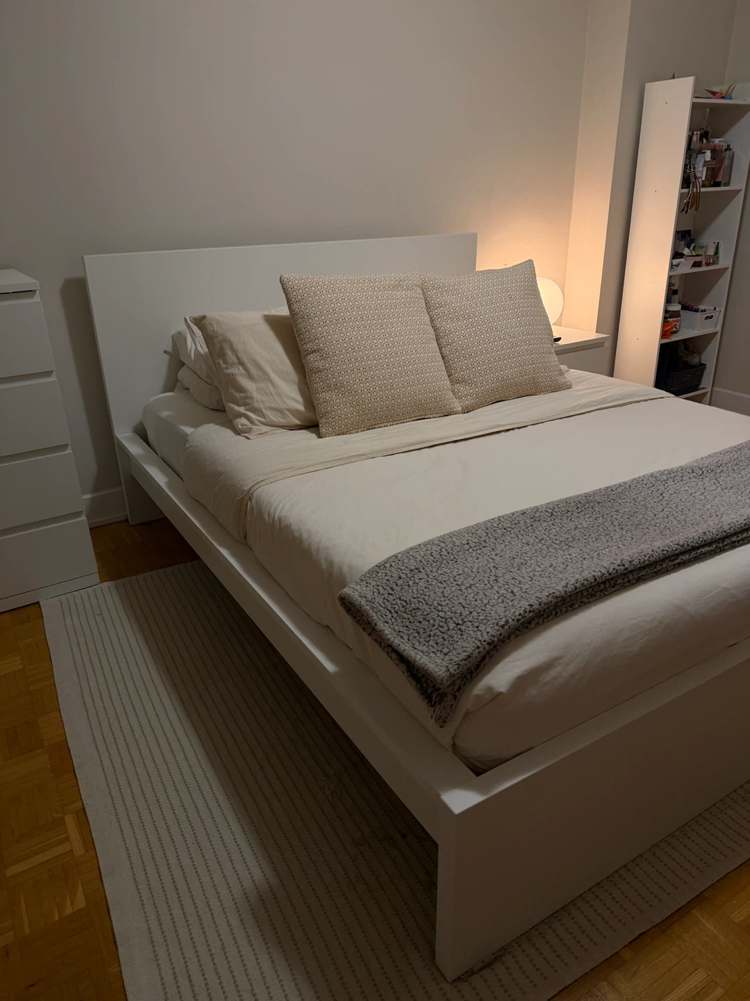 Bedroom & Home Office Furniture Set – IKEA MALM Queen Bed + Desk