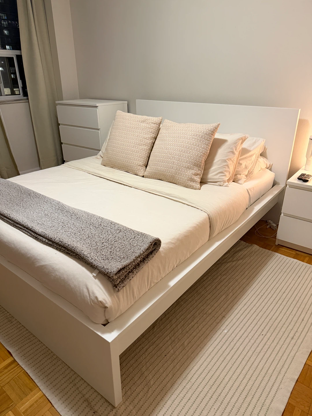 Bedroom & Home Office Furniture Set – IKEA MALM Queen Bed + Desk - photo 3