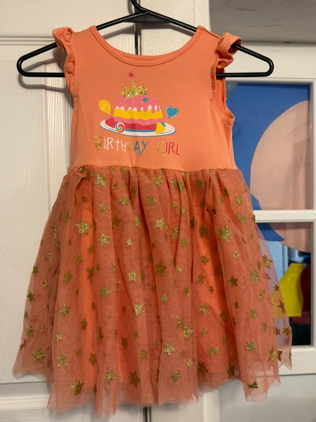 Orange Birthday Girl Tulle Dress Size 3T