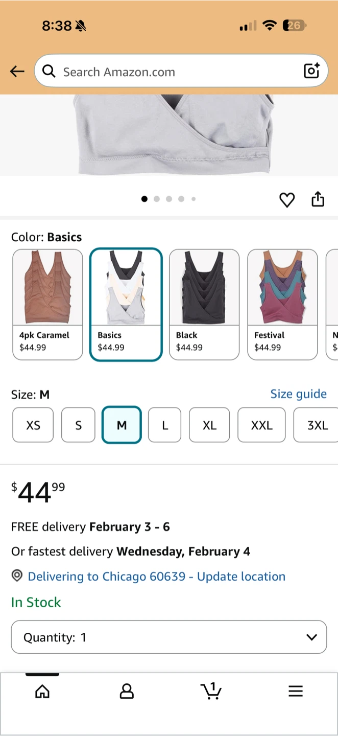 Caramel Cantina 4 Pack Nursing Maternity Bras - Size M - photo 3