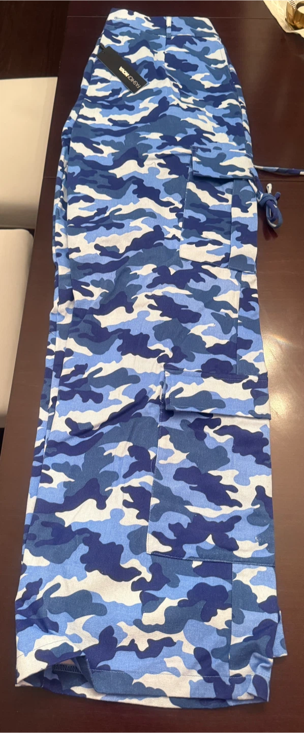 Fashion Nova Blue Camo Cargo Pants Size XL - photo 3