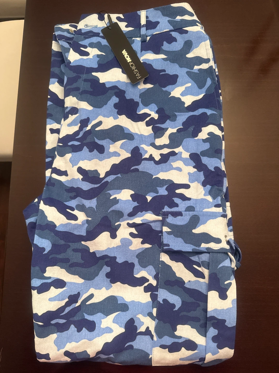 Fashion Nova Blue Camo Cargo Pants Size XL - photo 2