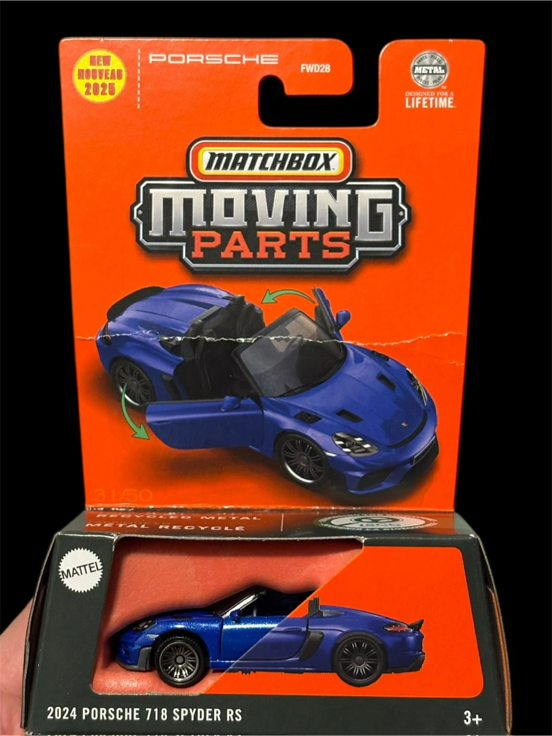Matchbox Moving Parts 2024 Porsche 718 Spyder RS