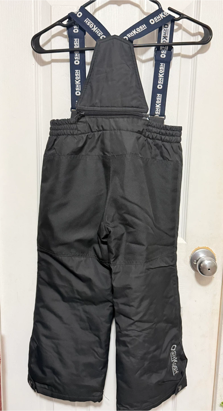 Size 6- OshKosh B'gosh Black Insulated Snow Bib Overalls - photo 2