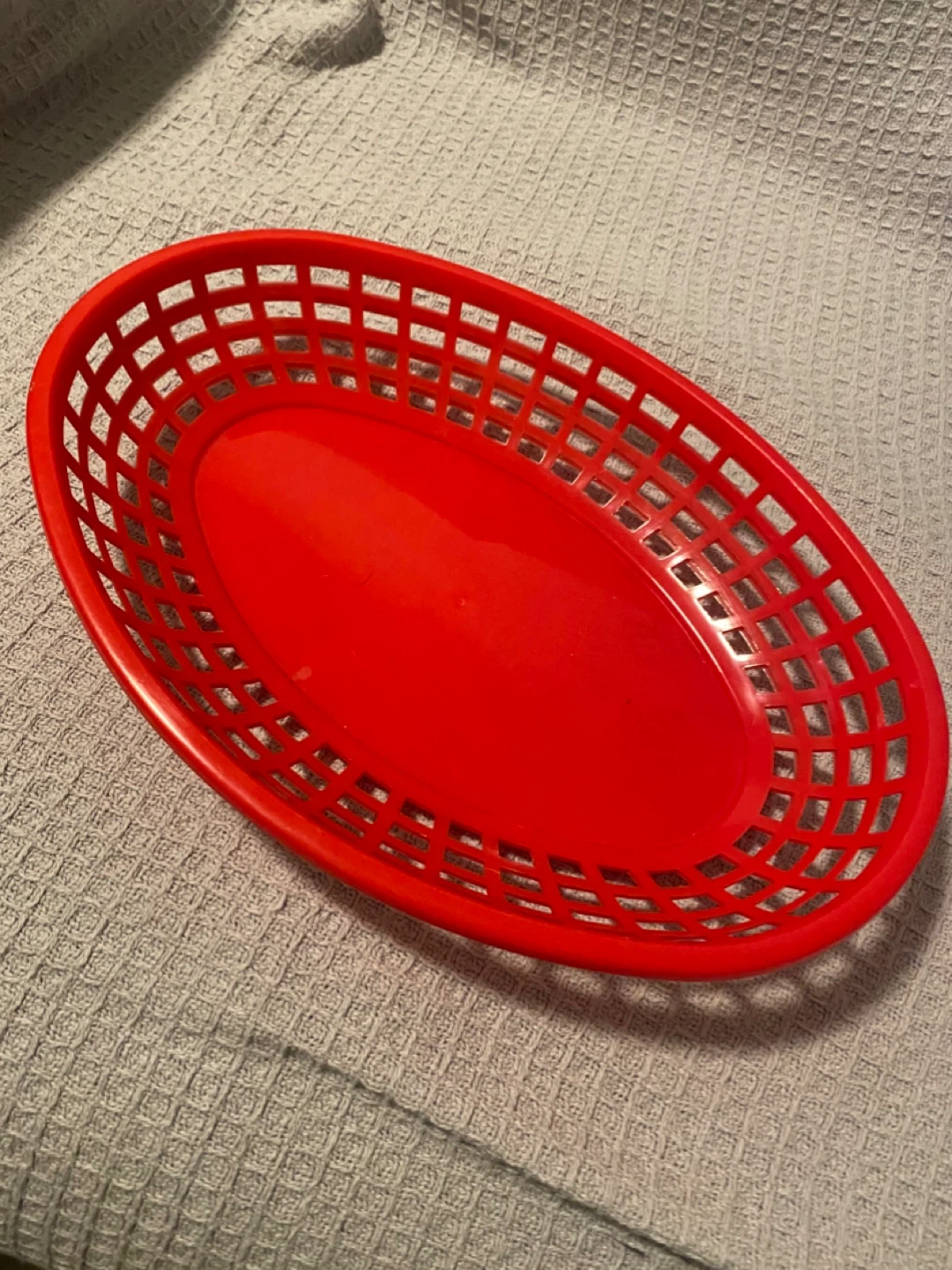 Red Plastic Serving Basket