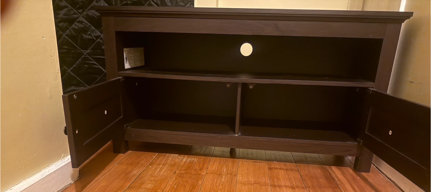 Dark Brown Media Console with Storage - photo 2