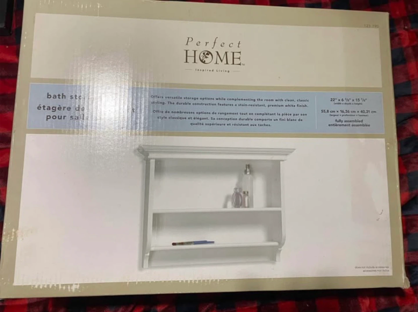 New Bathroom Wall Shelf - Fully Assembled (White)