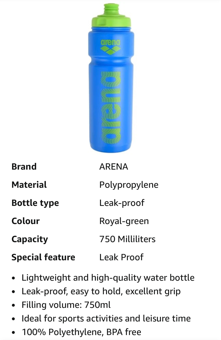 Arena Sport Water Bottle (750ml) - photo 2