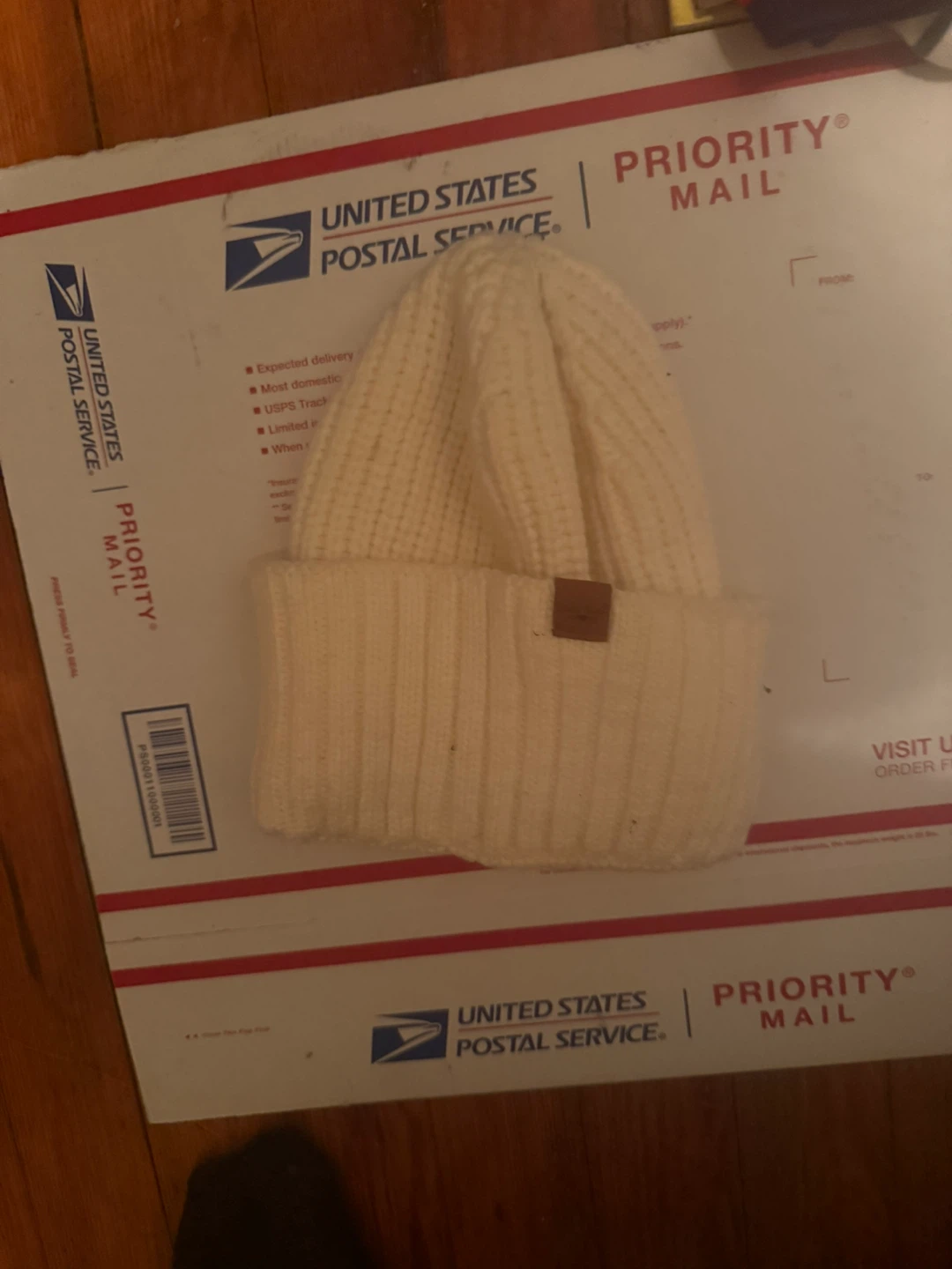 Cream Knit Beanie