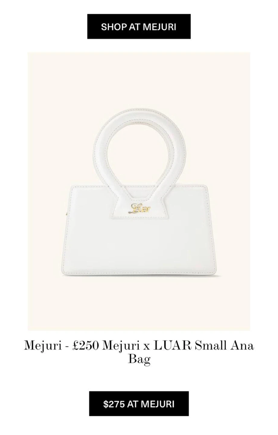 Mejuri x LUAR Small Ana Bag - White