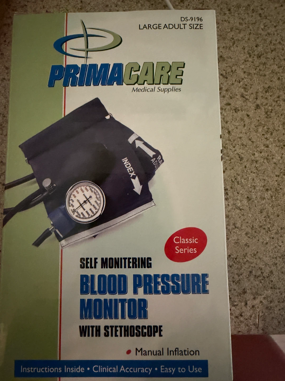Blood Pressure Monitor with Stethoscope - Large Adult Size