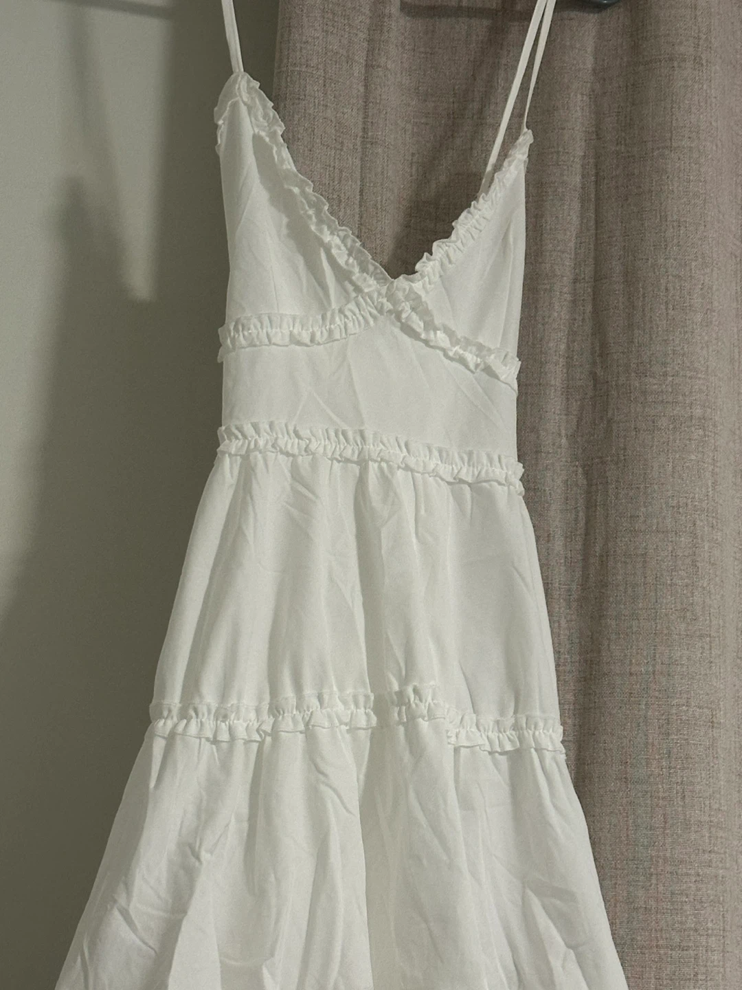 White Ruffle Tiered Sundress