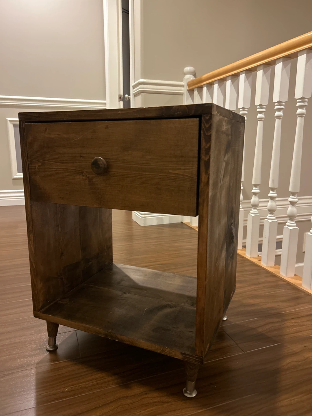 Rustic Wooden Nightstand with Drawer