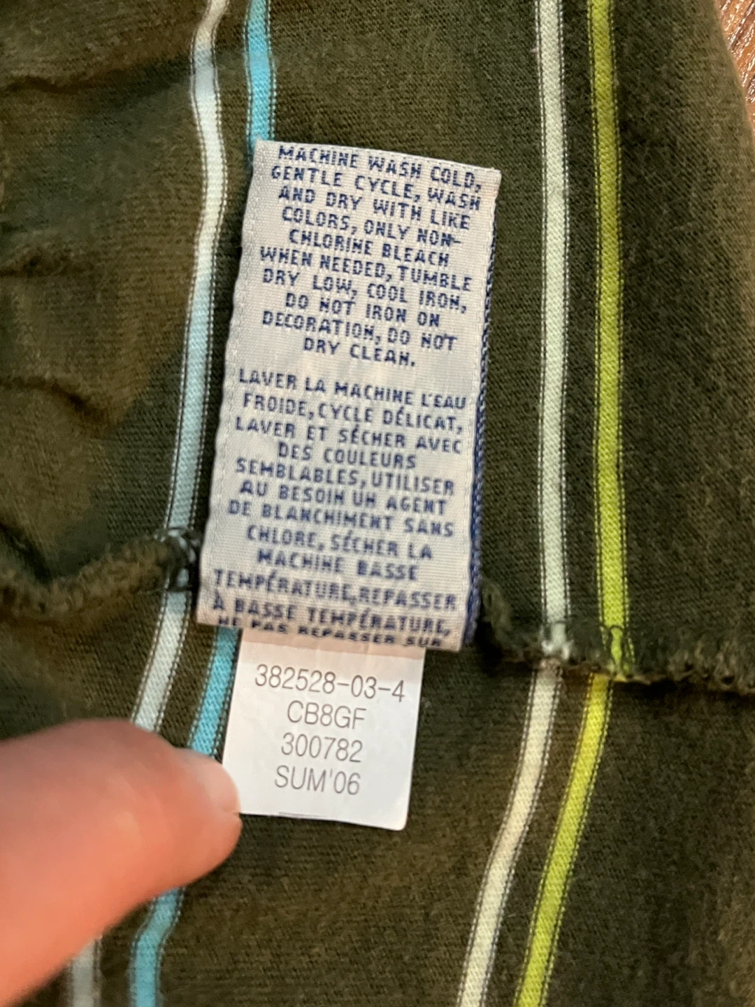 Old Navy girls XS sundress, striped olive cotton - photo 4