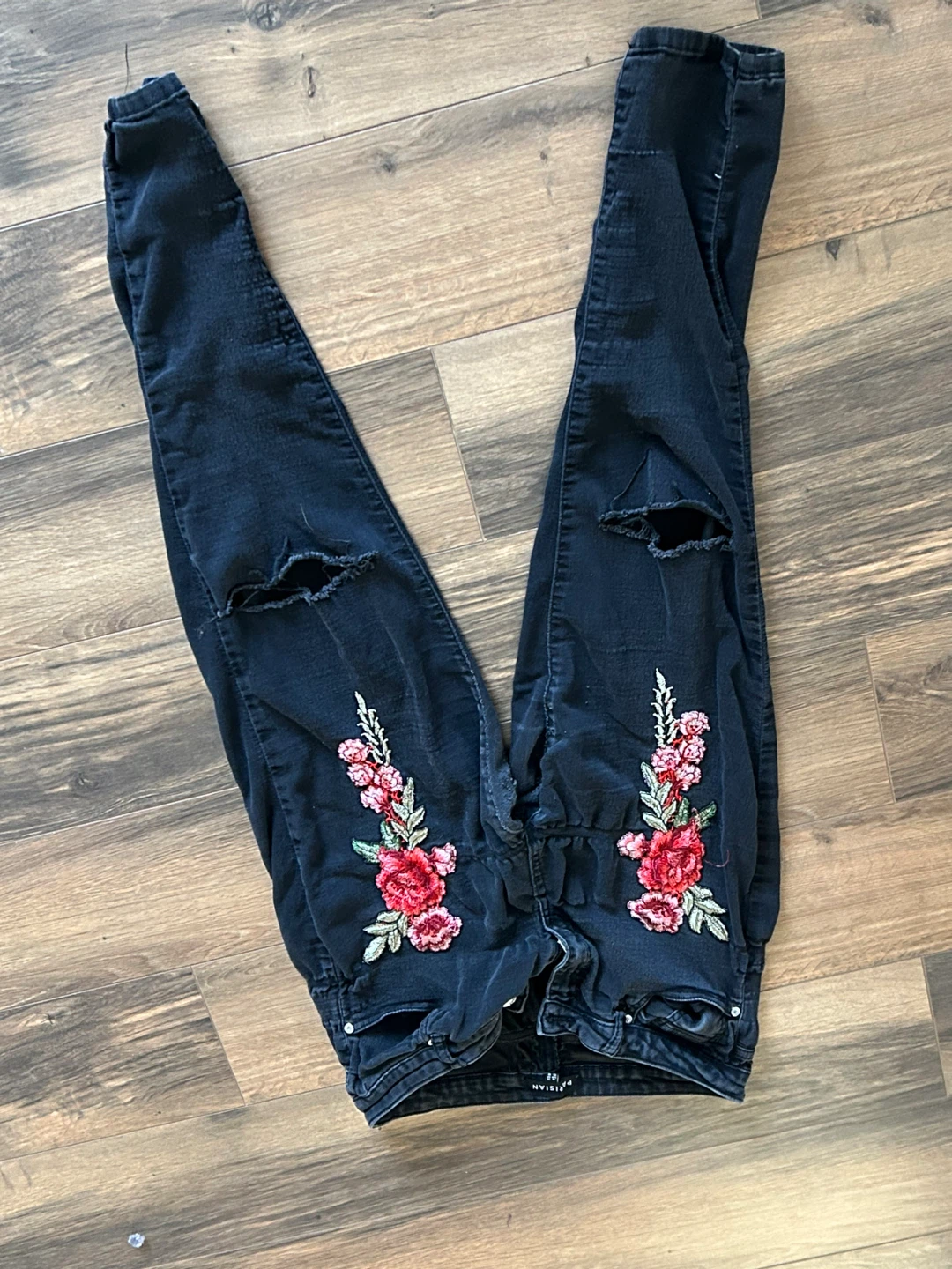 Parisian Black Embroidered Skinny Jeans