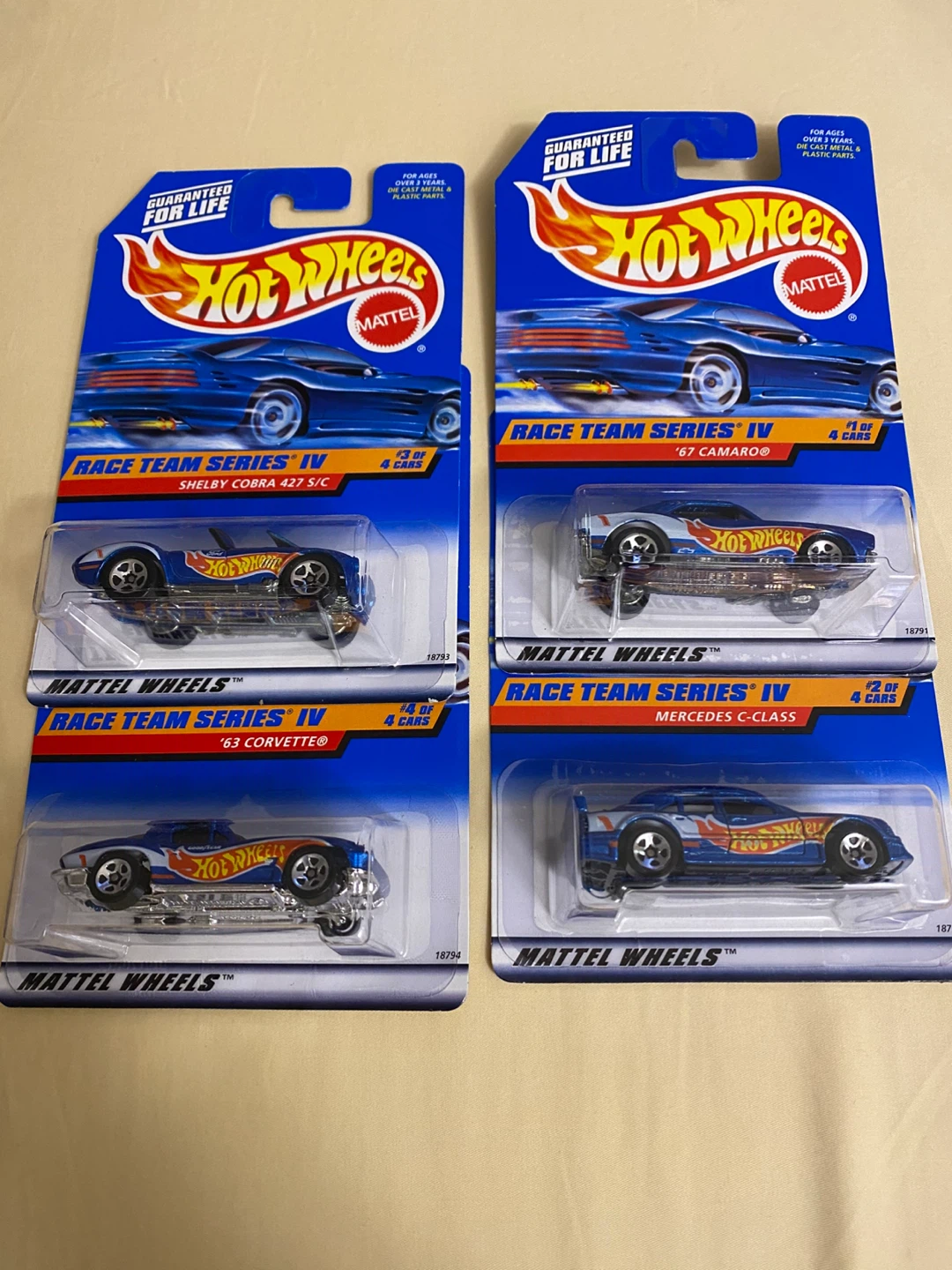 1998 Hot Wheels Race Team Series IV Die-Cast Cars (Set of 4)