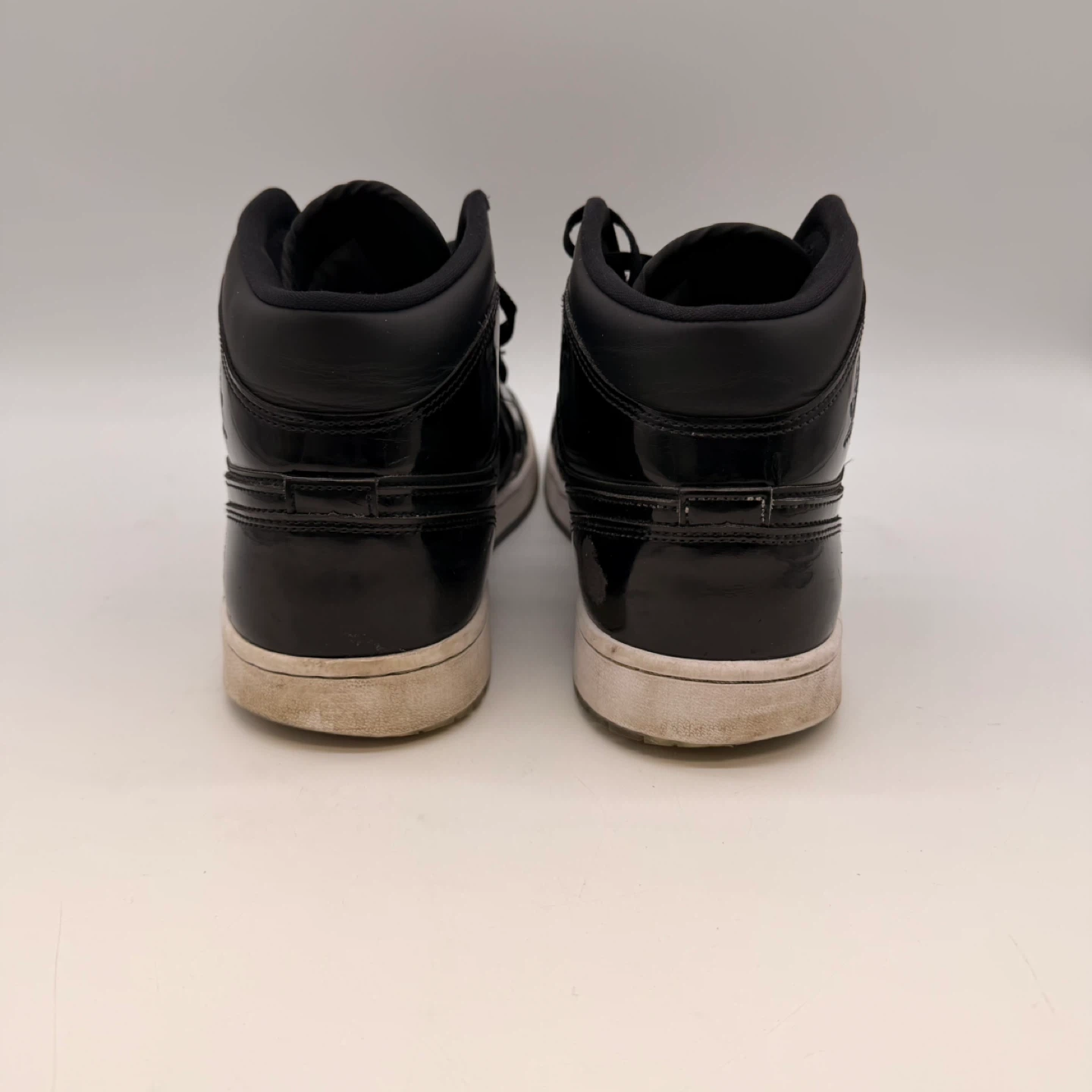 Nike Air Jordan 1 Mid Black Patent Sneakers - photo 4