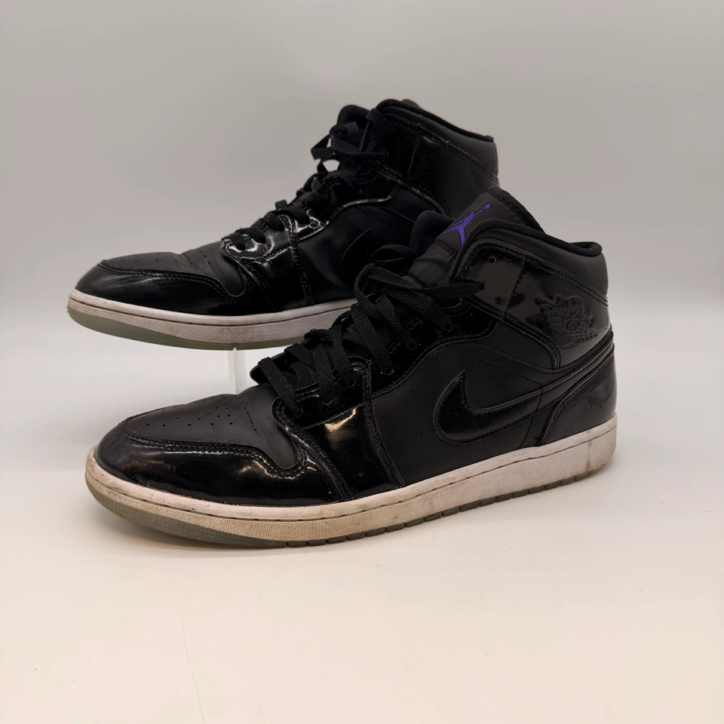 Nike Air Jordan 1 Mid Black Patent Sneakers
