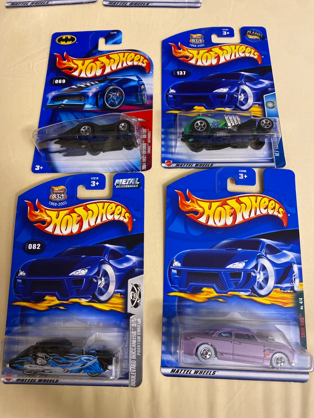 Hot Wheels 4-Car Lot: Batmobile, Phantom Corsair, and more