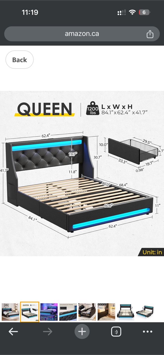 Queen Size Platform Bed Frame - photo 4