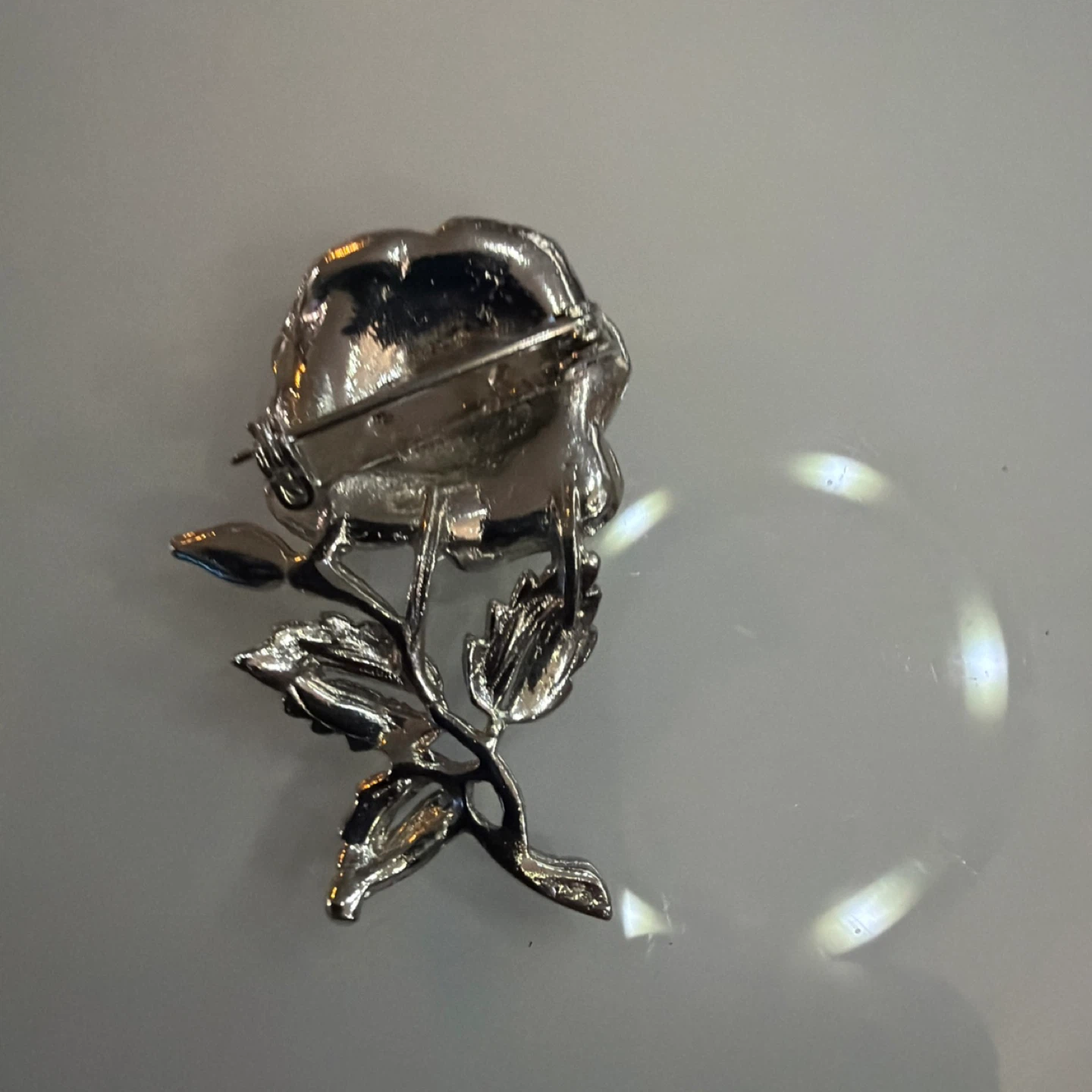 Vintage Rose Brooch with Marcasite Accents - photo 3