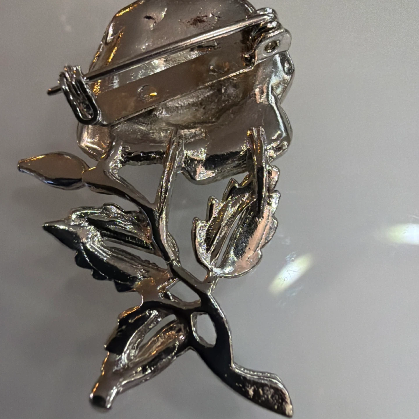 Vintage Rose Brooch with Marcasite Accents - photo 2
