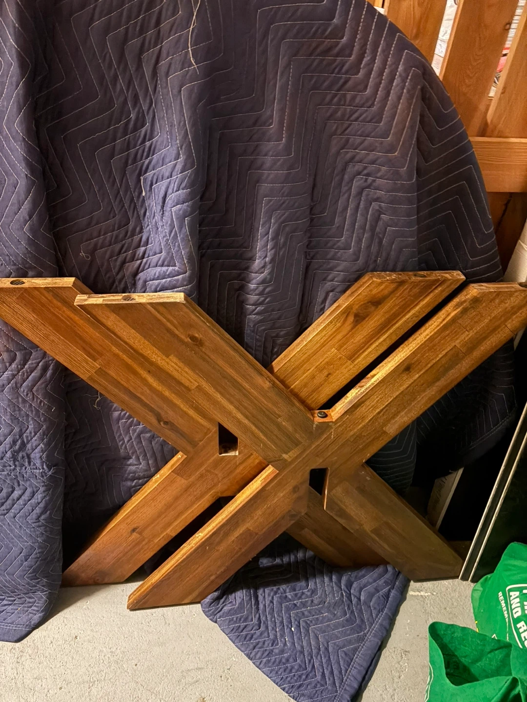 Round Glass Table Top with Wooden X-Base - photo 2