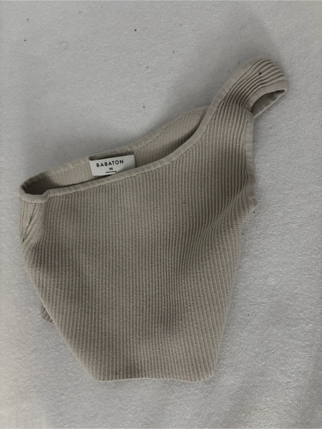 Babaton One-Shoulder Ribbed Tank Top - Beige XS - photo 2