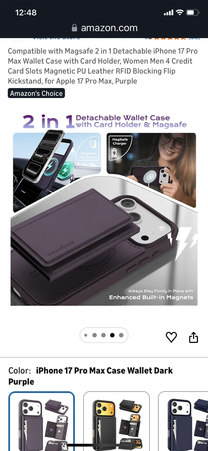 VelvetCovel iPhone 17 Pro Max Case Wallet Dark Purple - photo 5