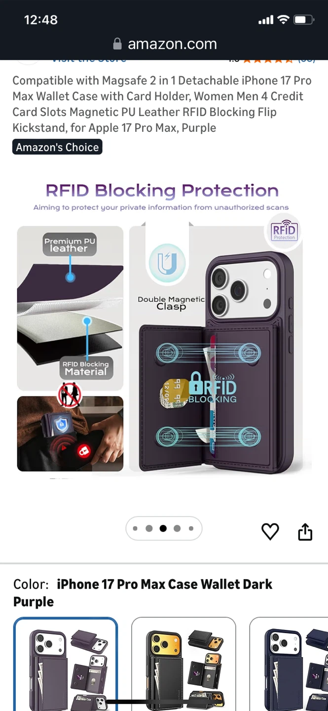 VelvetCovel iPhone 17 Pro Max Case Wallet Dark Purple - photo 4