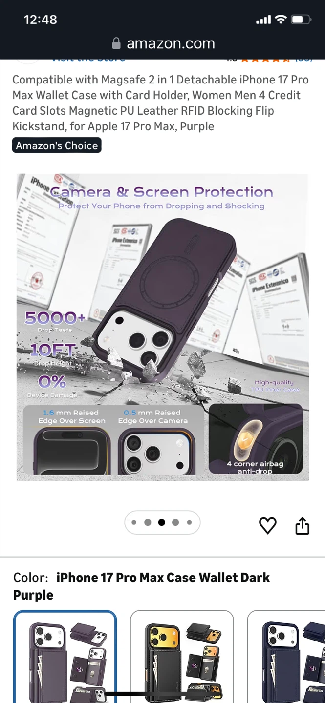 VelvetCovel iPhone 17 Pro Max Case Wallet Dark Purple - photo 3